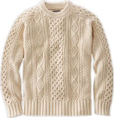 Fishermans Sweater, Cream Crewneck, Cashmere Sweater Men, Trendy Outfit Ideas, Sweaters For Men, Men's Sweaters, Fisherman Sweater, Trendy Fall Outfits, Ll Bean