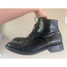 Great Used Condition Leather Boots, Men's Shoes, Shoe Boots, Size 12, Lace Up, Man Shop, Italy, Square, Boots