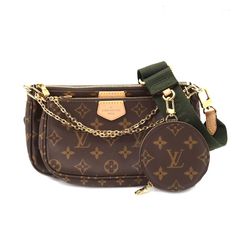 Louis Vuitton Monogram Multi Pochette Accessoires Shoulder Bag Size: W24 X H13 X D4.5cm Shoulder: Maximum 115cm (Adjustable) Chain: 52cm (Not Adjustable) Pouch: W19 X H11 X 3cm Coin Case: W9 X H9 X D2.5cm Color: Body: Monogram X Khaki Metal Fittings: Gold Louis Vuitton Monogram, Louis Vuitton Bag, Coin, Bag Lady, Louis Vuitton, Pouch, Monogram, Shoulder Bag, Chain