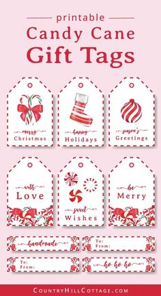 printable candy cane gift tags for christmas