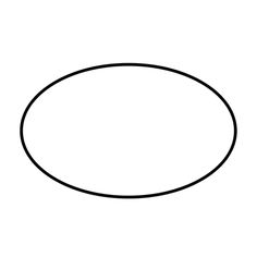 a black and white drawing of an oval frame on a plain background, with one line in the middle