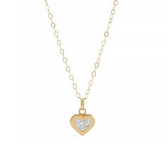 14k Gold Necklace With Diamond Heart Pendant Brand New With Tags Tiny Diamond Accented Heart Is Set On A Dainty Gold Chain 14” + 2” Extender Spring Ring Clasp Closure; Cable Link Chain Can Be Worn On Child Or Adult Gold Diamond Necklace With Heart Charm For Anniversary, Gold Diamond Necklace With Heart Charm For Wedding, Yellow Gold Diamond Necklace With Heart Cut And Charm, Gold Diamond Pendant Necklace With Heart Charm, Yellow Gold Diamond Necklace With Heart Charm, Gold Diamond Heart Necklace With Heart Charm, Dainty Gold Heart Diamond Necklace, Heart Shaped Gold Sterling Silver Diamond Necklace, Yellow Gold Diamond Necklace With Heart Charm And Cut