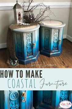 how to make coastal furniture from an old cabinet