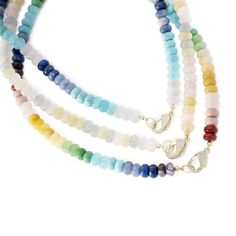 Rainbow Gemstone Beaded Necklace With Round Beads, Rainbow Gemstone Beaded Necklace, Rainbow Gemstone Beaded Necklaces For Jewelry Making, Rainbow Rondelle Gemstone Bead Necklaces, Rainbow Rondelle Gemstone Beads Necklace, Rainbow Rondelle Gemstone Beaded Necklace, Rainbow Rondelle Beaded Jewelry, Beaded Necklaces With Gemstone Accents For Jewelry Making, Elegant Rainbow Beaded Necklace