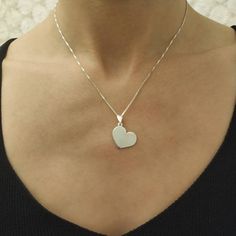 925 Silver Heart - Heart Necklace - Heart Charm - Heart Pendant - Love Necklace - Dainty Necklace - Women Charm- Girl Necklace- Gift For Her . . . . . . . . . . . . . . . . . . . . . . . . . . . . . . . . . . . . . . Looking for a thoughtful gift for your loved one? You will love this high quality 925 Sterling Silver Heart Necklace. This is a perfect gift for your girlfriend or wife. This lovely Sterling Silver Heart Charm Necklace necklace is made to order. Purchase one for your mom or anyone s Silver Heart Necklace With Heart Beads, Silver Double Heart Necklace With Heart Detail, Silver Dainty Heart Necklace, Silver Charm Necklace With Heart Beads And Pendant, Silver Beaded Heart Pendant Necklace, Sterling Silver Necklace With Heart Detail In Silver, Dainty Silver Heart Necklace, Silver Heart Pendant Jewelry With Heart Print, Silver Heart Charm Necklace For Mother's Day