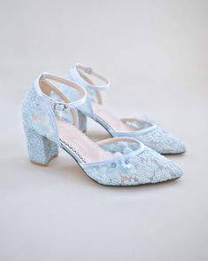 light blue crochet wedding block heels with flower embellishment Floral Bridal Shoes, Block Heels Wedding, Shoes For Brides, Lace Wedding Shoes, Heels Wedding Shoes, Heels Wedding, Wedding Shoes Lace, Light Blue Flowers, Wedding Shoes Heels