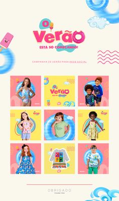 an advertisement for the children's clothing line, which is designed to look like they are