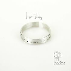 Sterling Silver LOVE Rings in MORSE CODE, Engraved Personalized Couple Rings Morse Code rings are engraved couple rings that feature hidden messages in Morse Code. These rings are made of sterling silver and can be customized with names or personalized messages. They serve as unique and meaningful pieces of jewelry that hold secret messages between the wearers. When two individuals wear matching Morse Code rings with complementary messages, it symbolizes a special connection between them. The hi Silver Hand Stamped Promise Ring, Elegant Hand Stamped Promise Rings, Elegant Promise Rings With Hand Stamping, Adjustable Sterling Silver Anniversary Ring, Etched Promise Ring Jewelry, Promise Rings In Stamped Sterling Silver, Adjustable Engraved Ring With Open Band For Gifts, Hand Stamped Adjustable Jewelry For Anniversary, Adjustable Hand Stamped Jewelry For Anniversary