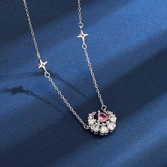 Description:Heart Moon Phase Necklace Specifications:Material: Copper, Cubic Zirconia, Crystal, SilverChain Colors: SilverSize: 40 cm + 5 cm extWeight: 3.8 g/pcs Unlock your inner love goddess with the Heart Moon Phase Necklace. This unique necklace features a lunar-inspired design that will add a touch of magic to any outfit. Wear it as a reminder to embrace the phases of love and life. Love, laugh, and let your heart shine (like the moon)! Celestial Moon Phase Crystal Necklaces, Elegant Moon Phase Crystal Pendant Necklace, Elegant Heart-shaped Moon Charm Jewelry, Elegant Heart-shaped Crystal Necklace For Valentine's Day, Bohemian Moon-shaped Crystal Necklace Gift, Moon Phases Necklace, Moon Pendant Necklace, Enamel Bracelet, Sparkling Crystal