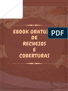 an image of a book cover with the title'ebook gratu de recheos e cobberturas '