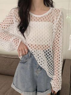 ⚡️Free Shipping 2022 Crochet Long Sleeve Cover-Up Top Black ONE SIZE under $25.00 in Sweaters at AnotherChill.com Online. Style: Casual/Street/Y2K/Vacation. Fabric Content: Polyester, Cotton. Fit Type: Regular fit. Neckline: Crew Neck. Sleeve Length: Long Sleeve. : Get these beach cover up tops for hot summer seasons, shaped to a fitted silhouette, with fishnet holes allover, dressed with a staple inner top to finfish the look.. ✓2022 SUMMER OUTFITS. Check reviews and buy Crochet Long Sleeve Cov Look 2022 Summer, Look 2022, Street Y2k, Hooded Cardigan, Sweaters Online, Exclusive Fashion, Sleeve Designs, Knit Cardigan, Fashion Brand