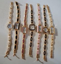 * Dial with hour, minute & second Hands * Band width. 9 mm aprox no removable links  * 1 working Globular Crown  * Quartz Movement * Rectangle watch will fit 7.6 Inches wrist Oval watch will fit 7.6 Inches wrist Round watch will fit 7.0 inches wrist Square watch will fit 7.2 Inches wrist * Case Size Diam. 18 mm for rectangle & 20 mm for round aprox * No box * Battery powered included All measurements & color are approximate and may vary slightly from the listed dimensions.Please read all the det Oval Watch, Rectangle Watch, Ethereal Jewelry, Pandora Bracelet Designs, Dope Jewelry Accessories, Wear Watch, Earthy Jewelry, Red Bracelet, Round Watch