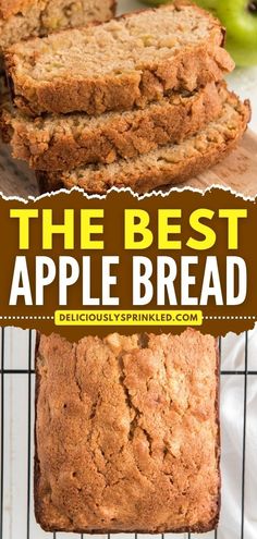 Look no further than the BEST apple bread ever! It's a must-try fall food recipe. There's nothing like sinking your teeth into this homemade quick bread that's moist and delicious! Pin this for later! Best Apple Bread Recipe, Brunch Food Ideas, Quick Apple Dessert, Quick Bread Recipes Easy, Apple Bread Recipe, Apple Cinnamon Bread, Brown Sugar Recipes, White Bread Recipe, Apple Recipes Easy