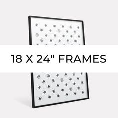 a black frame with white stars on it and the words 13 x 19 frames above it