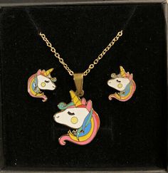 Girl’s Rainbow Color Unicorn Jewelry Set | eBay