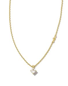 Genuine gemstones shine in our newest dainty essential, the Maisie 18k Gold Vermeil Pendant Necklace in White Topaz. Minimalists will love wearing this delicate necklace on its own, and maximalists will stack it alongside their go-to essentials for a personalized layered look. White Topaz represents April birthdays, symbolizing health, balance, and positivity. Metal 18k Yellow Gold Vermeil What is Vermeil? Vermeil (that’s pronounced ver-may) is a gold plating technique that dates back to the 19th century. While other jewelers plate over less durable metals, our vermeil starts with a Sterling Silver base and is plated with just over 2.5 microns of 18k Gold to create a more timeless piece, worthy of the Demi-Fine name. Learn More About Metals & Care Material White Topaz Closure Lobster Clasp Dainty Gold Solitaire Necklace For Everyday Luxury, Everyday Yellow Gold Solitaire Necklace With Cable Chain, Elegant Yellow Gold Solitaire Necklace With Cable Chain, Demi Fine Jewelry, Delicate Necklace, White Topaz, Kendra Scott, Birthstone Jewelry, Bridal Accessories