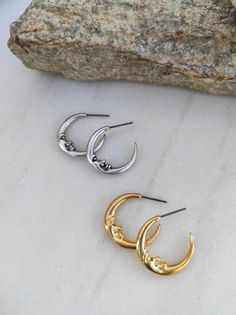 Moon hoop earrings moon earringscrescent moonmoon jewellerysailor moonhoops with moongold moon hoopssilver moon hoopslunar jewelrymoon phase earringshuggie hoop earringscelestial jewelrywitch earringsBohemian earrings gold earrings silver earrings You can choose between 925 silver plated or 24k gold plated. They are very light and comfortable! Plus they are anti allergic/ nickel free ❤ Dimensions: Crescent moon size: 2.4cm/0.94 inches You can find more handmade stud earrings here https://www.ets Celestial Metal Hoop Earrings, Gold Moon Shaped Metal Hoop Earrings, Gold Moon-shaped Metal Hoop Earrings, Gold Moon Shaped Hoop Earrings, Gold Hoop Jewelry With Moon Phase Detail, Moon-shaped Hoop Earrings As Gift, Moon Charm Hoop Earrings In Celestial Style, Moon Shaped Hoop Earrings Gift, Metal Moon-shaped Hoop Earrings