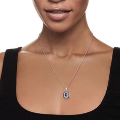 Ross-Simons - 1.80ct t. w. Simulated Sapphire, .52ct t. w. Cubic Zirconia Pendant Necklace. 18". A luxe look for less! Sparkling with 1.80 ct. t. w. simulated sapphires and .52 ct. t. w. baguette and brilliant-cut CZs that travel up the bale. This pendant necklace will have everyone fooled with its gorgeous gemstone lookalikes. Set in polished sterling silver and suspended from a cable chain. Springring clasp, simulated sapphire and CZ pendant necklace. CZ weights are diamond equivalents. Timeless Blue Cubic Zirconia Jewelry, Sapphire Baguette Cut Gemstone Jewelry, White Gold Jewelry With Diamond Cut Lab-created Sapphire, Sapphire Jewelry With Emerald Cut, Timeless Jewelry With Lab-created Sapphire For Gift, Timeless Lab-created Sapphire Jewelry Gift, Timeless White Gold Lab-created Sapphire Jewelry, Sapphire Jewelry With Brilliant Cut Cubic Zirconia, Sapphire Cubic Zirconia Jewelry With Brilliant Cut