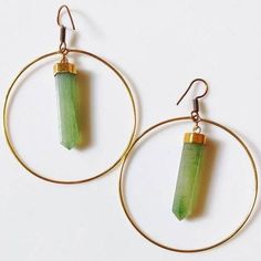 green-aventurine-gold-hoop-crystal-earrings.jpg Cheap Green Spiritual Earrings, Aventurine Silver Earrings, Aventurine Earrings, Nurture Your Soul, The Heart Chakra, Improve Energy, Energy Healer, Emotional Healing, Gold Hoops