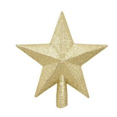 a gold glitter star on a white background