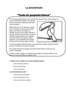 an image of a bird in spanish with the words,'tucan de garanto