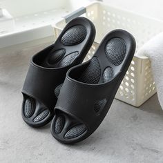 Size Selection Advice: -The slipper size is small,please choose the size according to size chart. -If your feet is wider/narrow than normal, please choose bigger/smaller one size.If your actual size is between two size,we suggest you choosing the bigger size. ​ ​ Comfortable Flat Slippers With Arch Support, Comfortable Breathable Black Sandals, Comfortable Black Breathable Sandals, Comfortable Black Slippers For Leisure, Comfortable Breathable Black Slippers, Black Breathable Comfortable Sandals, Comfortable Black Slippers For Casual Wear, Breathable Comfortable Flat Slides, Comfortable Breathable Slides