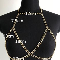 5 business days order processing time. 12cm to 15cm adjustable chain Chain Corset, Gold Body Chain, Halter Swimwear, Streetwear Grunge, Long Bodycon Dress, Corsets And Bustiers, Metallic Prints, Chain Fashion, Long Crop Top