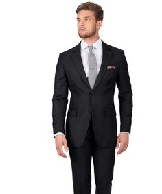 Solid Black Suit Elegant Single Breasted Suit For Black Tie Events, Elegant Single Breasted Suit For Black Tie, Elegant Single-breasted Suit For Black Tie Events, Black-tie Suits With Welt Pockets, Slim Fit Single Breasted Suit For Formal Occasions, Elegant Black Three-piece Suit With Hidden Buttons, Elegant Black Three-piece Suit, Formal Black Tuxedo With Hidden Button Closure, Black Tuxedo With Hidden Button Closure For Formal Events