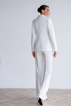 Black Single-Breasted Suit 3-Piece – ELAGIA Semi-formal Tuxedo Style Pantsuit With Double Button, Tuxedo Style Semi-formal Pantsuit With Double Button Closure, Elegant Semi-formal Suits With Pockets, Elegant Wedding Outerwear With Pockets, Fitted Tuxedo Style Structured Pantsuit, Fitted Tuxedo-style Structured Pantsuit, Structured Tuxedo Style Fitted Pantsuit, Chic Office Tuxedo With Lapel Collar, Elegant Sets With Lapel Collar And Pockets