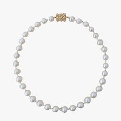 This necklace radiates elegance and sophistication with its magnificent and airy design. It features exquisite Australian White South Sea pearls with a fine luster and clean surfaces with only very minor inclusions.  The pearls are round/almost round, ranging in size from 9 to 11mm. They threaded intermittently with 2.5-3.mm baby Akoya pearls, round, with high luster and green and blue obertone.  The necklace is secured with a 14K yellow gold clasp that is embellished with 0.11ct diamonds (NC/SI). This necklace is a true statement piece, destined to turn heads and draw admiration. Whether for a special occasion or to add a touch of luxury to everyday wear, this necklace is a timeless addition to any jewelry collection. Each piece of our jewelry is unique and individually photographed. You Luxury High Luster Pearl White Pearl Necklace, Luxury High Luster Pearl White Necklace, Elegant Round Beads Pearl Necklace For Formal Occasions, Luxury Pearl White Pearl Necklace With Round Beads, Luxury Pearl White Necklace With Round Beads, Luxury Pearl Necklace With Round Beads And Pearl Charm, Luxury Pearl White Pearl Necklace For Formal Occasions, Refined White Pearl Necklace, Refined White Pearl Necklace For Formal Occasions