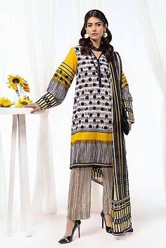 Great shopping ideas for Gul Ahmed 3PC Lawn Printed Unstitched Suit CL-32455, Dresses Fitted Cotton Lawn Suit With Long Sleeves, Fitted Yellow Lawn Suit With Long Sleeves, Yellow Long Sleeve Lawn Suit For Spring, Fitted Cotton Lawn Suit, Casual Style, Fitted Cotton Lawn Suit Casual Style, Fitted Cotton Lawn Suit For Summer, Casual Unstitched Long Sleeve Sets, Fitted Cotton Casual Lawn Suit, Casual Fitted Cotton Lawn Suit