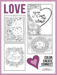 valentine's day coloring pages with the words love