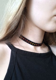 ► Wide Chocker ◄ Choker length without clasp is 11.8 inches. A chain closure adjusts the girth of the neck. Can be worn around the neck or on the arm. Attention! Color may vary depending on your monitor settings. Sizes: Narrow - 30 x 0,6 cm (11.8 x 0.23 inches) Medium - 30 х 1 cm (11.8 x 0.39 inches) Wide - 30 х 1,3 cm (11.8 x 0.51 inches) Care instructions: - Keep out of direct sunlight. - Avoid ingress of water. More chockers - https://www.etsy.com/shop/Carota17?ref=simple-shop-header-name&listing_id=1034970034§ion_id=34622507 If you have any questions please contact me. Thank you for your visit! Adjustable Beaded Choker, Resizable Choker Necklace For Festivals, Minimalist Colorful Beaded Choker, Resizable Festival Choker Necklace, Adjustable Tiny Beads Choker, Bohemian Choker With Adjustable Round Beads, Trendy Beaded Choker Chain, Trendy Beaded Chain Choker, Trendy Festival Beaded Chain Choker