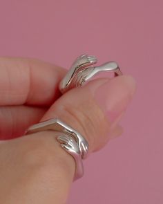 Handcrafted! Unique Design! Comfortable to Wear! Unique Solid 925 Sterling Silver Hugging Hands Ring! This Love Hug Ring is very meaningful. Do you want to show that you care about someone or just want to give a hug to someone who is far away? It is a perfect way to show your love and support for your loved ones. Superior quality and craftsmanship! Hug Ring, Unique Silver Rings, Free Hugs, Ring Hand, Hand Ring, Love Hug, Jewelry Unique, Ring Silver, Rings Statement