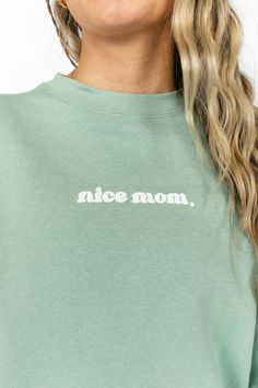 Welcome to the club! This sweatshirt transitions from casual Target outings to cozy couch snuggles with your little one. Pair it with leggings or jeans for an easygoing chic look and embrace the warmth and camaraderie that comes with being part of the "Nice Mom Club™”. Features Super-cozy and incredibly comfy crew oversized sweatshirt Fleece lined & banded hem + cuffs In between sizes? Size up for a looser fit, or size down for a more fitted look Sizing (fits oversized) XS/S (Fits like a Small) Cozy Couch, Newborn Essentials, Moms Club, Happy Mom, Oversized Sweatshirt, Comfy Fits, Mix Match, Mom And Baby, New Baby Products