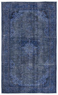 Naturel Over Dyed Vintage Rug 5'7'' x 9'3'' ft 171 x 283 cm Blue Persian Rug, Condo Ideas, Dorm Room Inspiration, Rug Inspiration, Modern Vintage Fashion, Distressed Rug, Boho Interior, Vintage Turkish Rug, Turkish Carpet