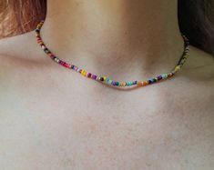 BEADED NECKLACE , Rainbow Bead Necklace, Necklace, Glass Beads, Glass Bead Necklace, Handmade Jewellery, - Etsy Colorful Adjustable Beaded Necklaces With Polished Beads, Colorful Adjustable Beaded Necklace With Polished Beads, Artsy Multicolor Beaded Necklace, Rainbow Necklaces With Tiny Round Beads, Rainbow Necklace With Tiny Round Beads, Multicolor Gemstone Beaded Choker Necklace, Multicolor Gemstone Beads Choker Necklace, Multicolor Gemstone Bead Choker Necklace, Colorful Beaded Necklaces With Spacer Beads For Festival