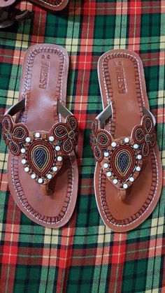 chema gladiator sandals/massai sandals /tribal sandals / beaded sandals / leather sandals Maasai Shoes For Ladies, Sport Sandals Outfit, African Shoes, Beaded Shoes, Shoe Making, Fashion Shoes Sandals, Shoes Stand, Sandals Outfit, Beautiful Sandals