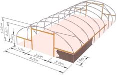 a drawing of a metal frame structure with measurements