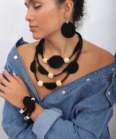 Leather detailed hand made jewelry set Black Handmade Jewelry For Everyday, Handmade Black Jewelry For Everyday, Handmade Black Everyday Jewelry, Adjustable Black Festival Jewelry, Bohemian Black Jewelry For Festivals, Unique Black Choker Jewelry, Minimalist Black Jewelry For Festivals, Black Everyday Choker Jewelry, Bohemian Black Jewelry For Everyday