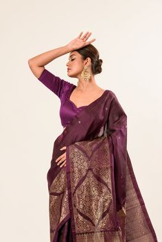 Discover the timeless elegance of our Dark Wine Handwoven Banarasi Silk Saree. Perfect for women who love traditional yet sophisticated attire. Elegant Cotton Silk Blouse Piece For Eid, Elegant Cotton Silk Blouse Piece For Festive Season, Elegant Festive Cotton Silk Blouse Piece, Elegant Tussar Silk Blouse Piece For Eid, Elegant Chanderi Festive Blouse Piece, Elegant Chanderi Blouse Piece For Festive Occasions, Elegant Tussar Silk Blouse Piece For Transitional Season, Elegant Chanderi Blouse Piece With Zari Weaving, Elegant Tussar Silk Blouse With Zari Work