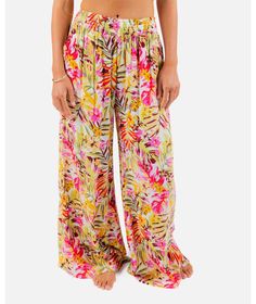 Rip Curl: Copacabana Beach Pant Bohemian Floral Print Beach Bottoms, Bohemian Floral Beach Bottoms, Summer Beach Pants With Floral Print, Bohemian Printed Bottoms For Beach Season, Multicolor Hawaiian Summer Bottoms, Printed Wide Leg Summer Pants, Casual Printed Pants For Vacation, Bohemian Printed Bottoms For Vacation, Bohemian Floral Print Bottoms For Vacation