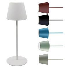 an image of a lamp with different colors on the lampshade and shade options