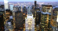 new york city at night from the empire building