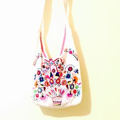 Mexican Bag Bohemian Embroidered Bohemianhippie Style Handcrafted In Mexico Mexican Design Embroidered Messenger Tote Purse Bag Beach City Bags Aida Coronado Multicolor Embroidered Tote Bag For Vacation, Embroidered Rectangular Hobo Bag For Festivals, Multicolor Embroidery Tote Bag For Vacation, Festival Shoulder Bag With Multicolor Floral Embroidery, Bohemian Bucket Bag For Spring, Festival Shoulder Bag With Floral Embroidery, Bohemian Spring Bucket Bag, Multicolor Floral Embroidered Shoulder Bag For Festivals, Bohemian White Bag For Vacation