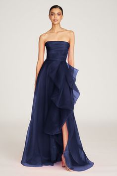 Teresa Strapless Draped Gown – THEIA Classy Tips, Purple Quinceanera Dresses, Black Quinceanera Dresses, Red Quinceanera Dresses, Knee Length Wedding Dress, Draped Gown, Quinceanera Dresses Blue, Prom Dresses Elegant, Draped Bodice