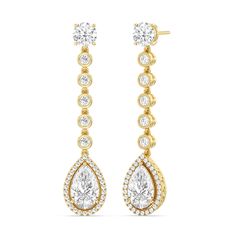 The teardrop-shaped diamonds are the centerpiece of these earrings. Their graceful shape adds movement and flow to the design, creating a captivating and elegant look. Dangler Earrings, Gorgeous Engagement Ring, Elegant Look, Now And Forever, Love Symbols, High Quality Jewelry, Pear Shape, Metal Rings, Pear Shaped