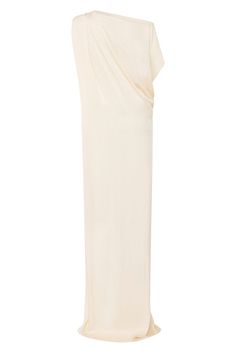 An elegant option for any special occasion, the Ardea Draped Dress in Pearl is crafted from a fluid rayon viscose blend with a hammered satin finish, chosen for its elegant drape. This statement column dress can be worn on or off the shoulder and features flattering draping at the shoulder and waist with a front split. Luxury fabric sustainably made in Europe. Pre-draped Silk Gala Dress, Pre-draped Silk Evening Dress, Chic Silk Crepe Dress For Gala, Pre-draped Satin Dresses With Draped Sleeves, Pre-draped Silk Evening Dress With Asymmetrical Neckline, Elegant Viscose Maxi Dress With Bias Cut, Pre-draped Maxi Dress With Draped Sleeves, Elegant Bias-cut Viscose Maxi Dress, Elegant Bias Cut Viscose Maxi Dress