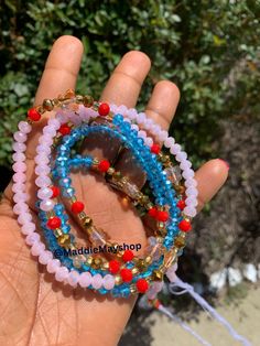 Enjoy these gorgeous WaistBeads made exclusively for you. Uses of Waist beads ★ Cultural and Spiritual Reasons ★Waist beads as ornaments as well as for symbolic adornment, ★ which serves as a sign of wealth, femininity or aristocracy, as well as spiritual well-being. ★ Weight-loss Management ★Self Love/ Confidence ​ Spiritual Round Waist Beads For Beach, Adjustable Faceted Beads Jewelry For Festivals, Bohemian Hand-strung Waist Beads With Round Beads, Festival Adjustable Waist Beads With Spacer Beads, Pink Waist Beads With 108 Beads As A Gift, Adjustable Spiritual Waist Beads With Faceted Beads, Spiritual Adjustable Waist Beads With Faceted Beads, Pink Jewelry With Colorful Beads For Festival, Hand-strung Pink Jewelry For Festivals