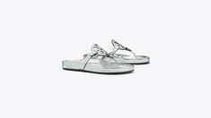 Miller Cloud Sandal: Women's Designer Sandals | Tory Burch Cloud Shoes, Miller Sandal, Metallic Sandals, Cute Boots, Footwear Design Women, Designer Sandals, Comfortable Sandals, Metallic Logo, Metallic Leather